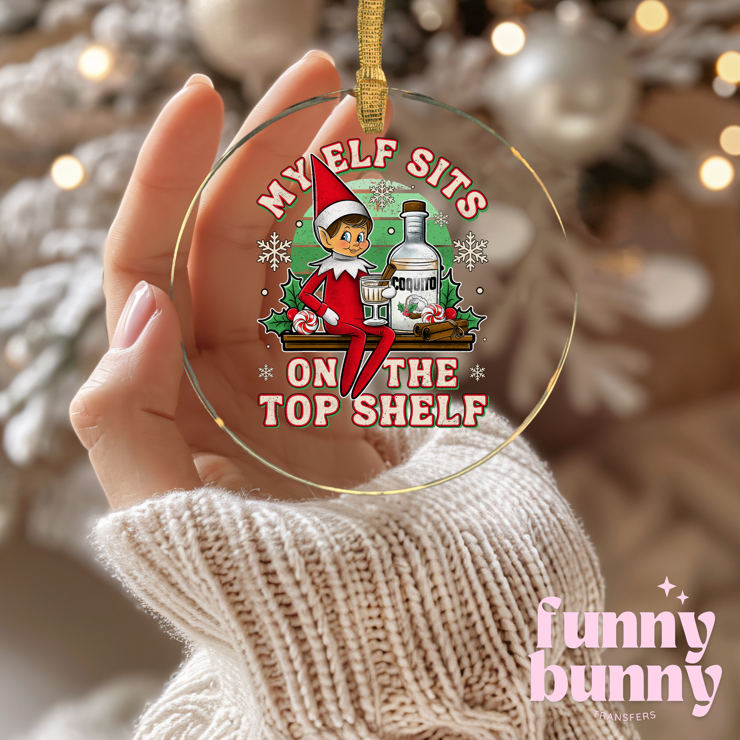 Coquito Elf Boy - UVDTF Ornament Decal