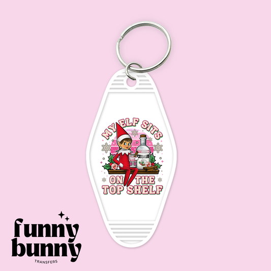 Coquito Elf Girl - Motel Keychain