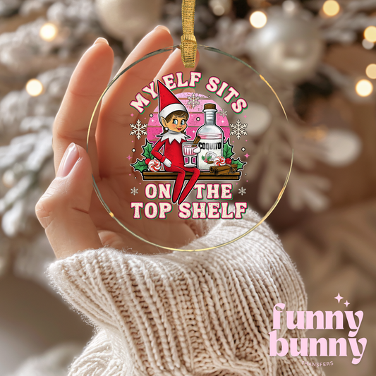 Coquito Elf Girl - UVDTF Ornament Decal