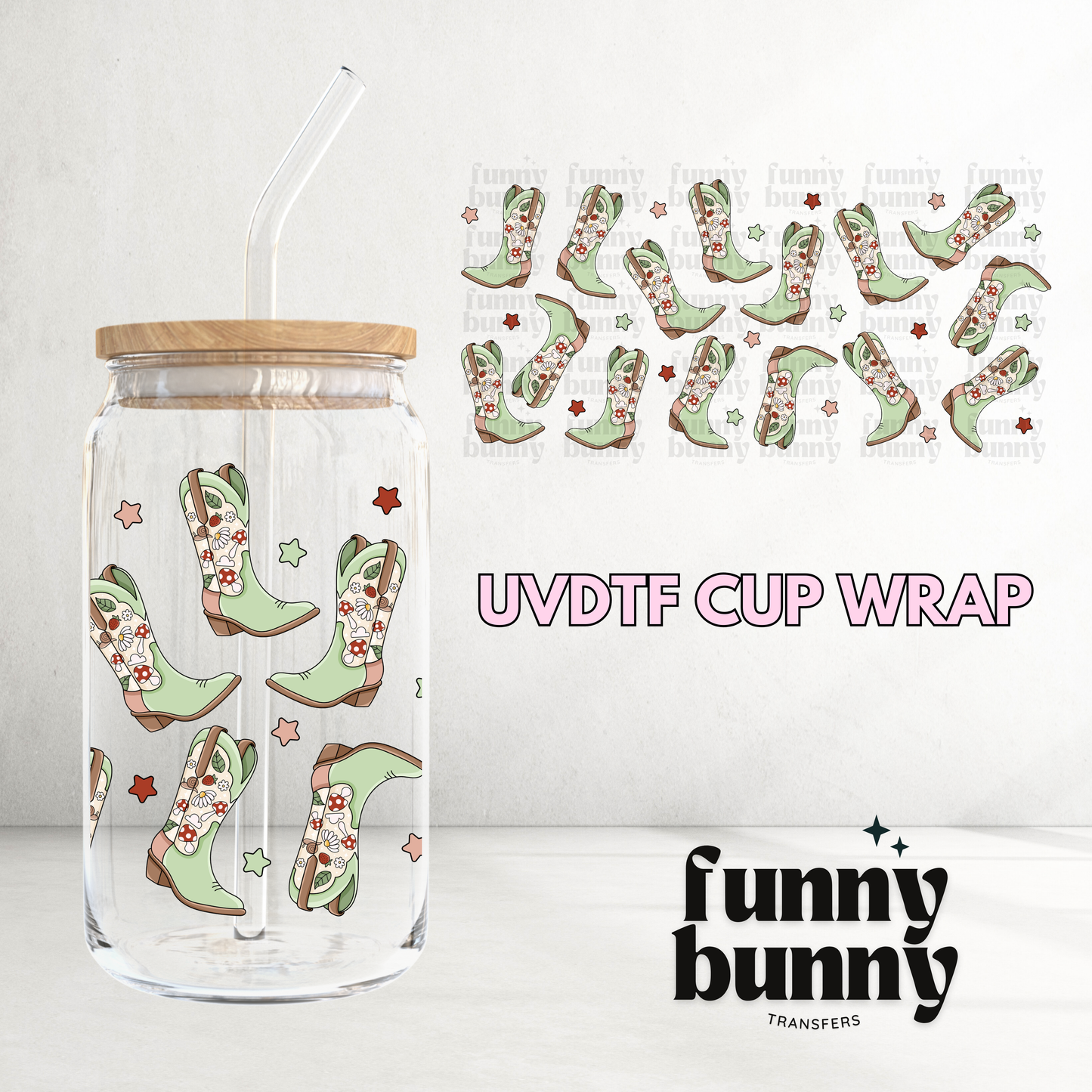 Cottage Cowgirl - 16oz UVDTF Cup Wrap