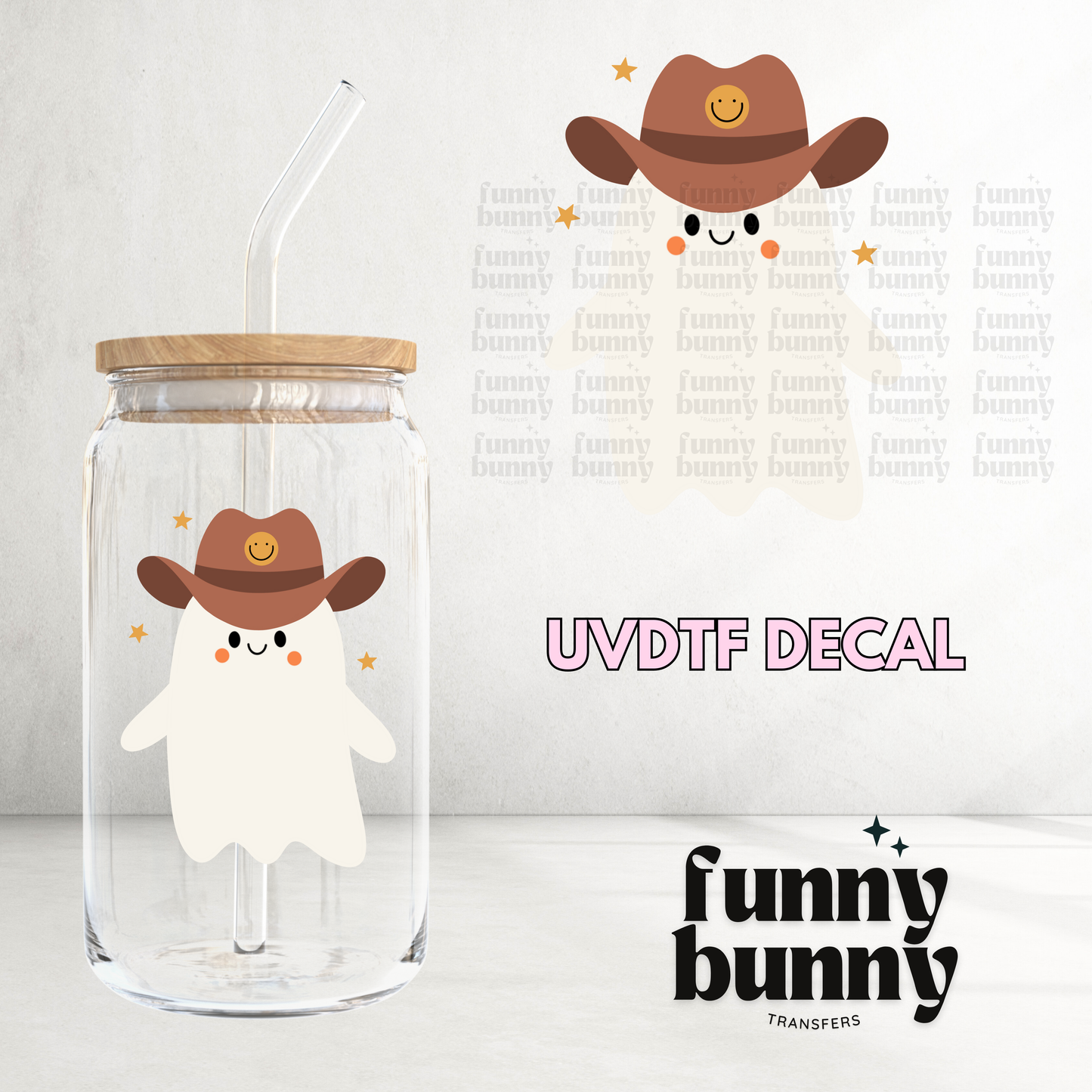 Cowboy Ghostie - UVDTF Decal