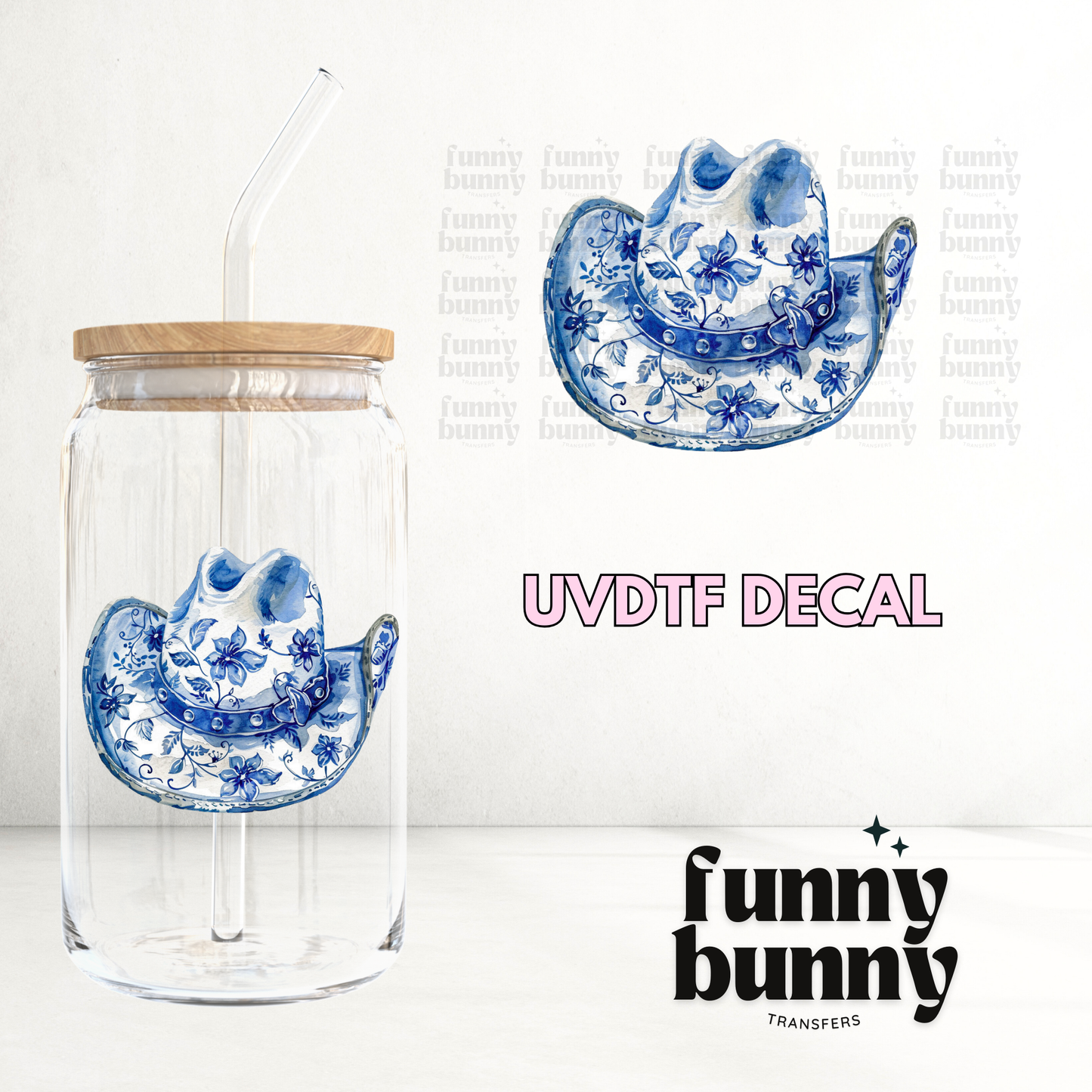 Cowgirl Chinoiserie Hat - UVDTF Decal
