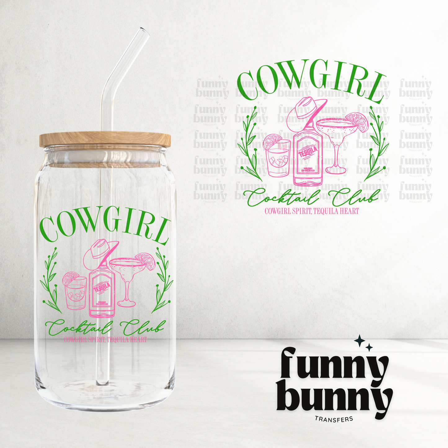 Cowgirl Tequila Club - UVDTF Decal