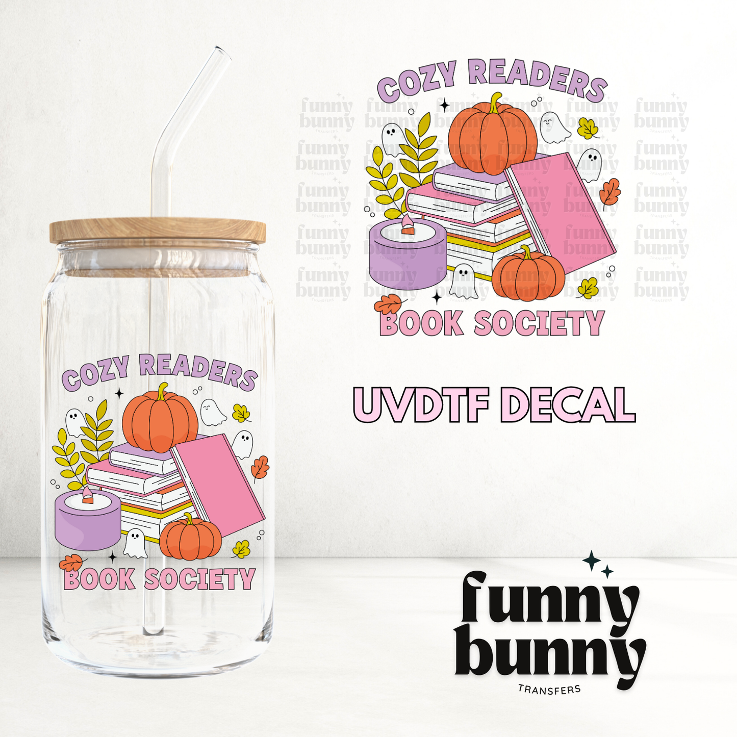 Cozy Book Society - UVDTF Decal