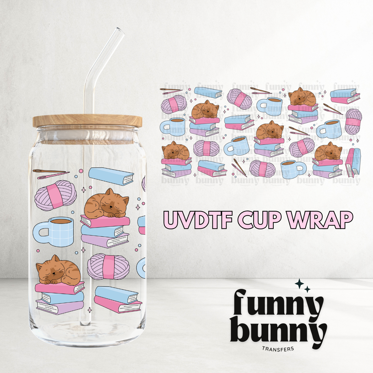 Cozy Kitten Cuties - 16oz UVDTF Cup Wrap