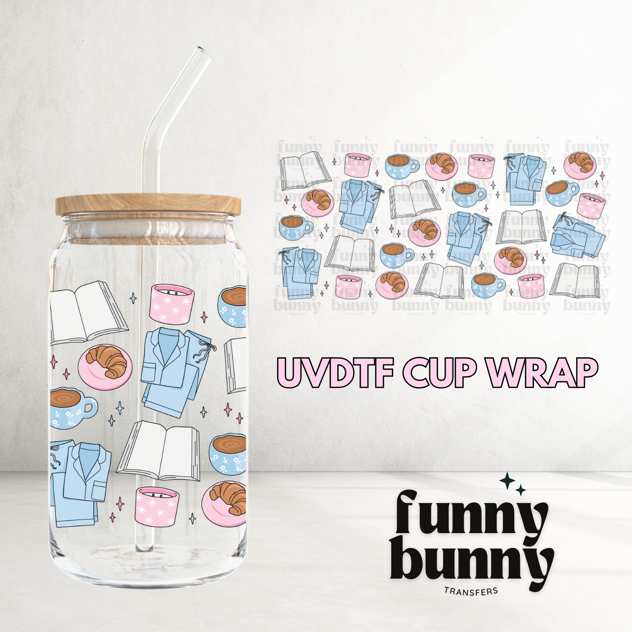 Cozy Morning Essentials - 16oz UVDTF Cup Wrap