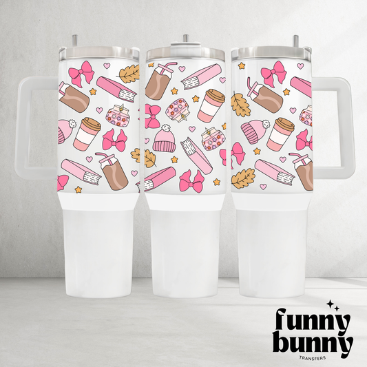 Cozy Pink Girly - 40oz UVDTF Tumbler Wrap