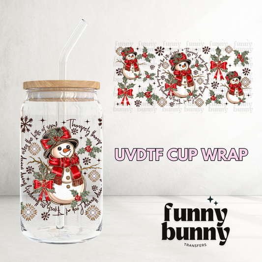 Cozy Snowman - 16oz UVDTF Cup Wrap