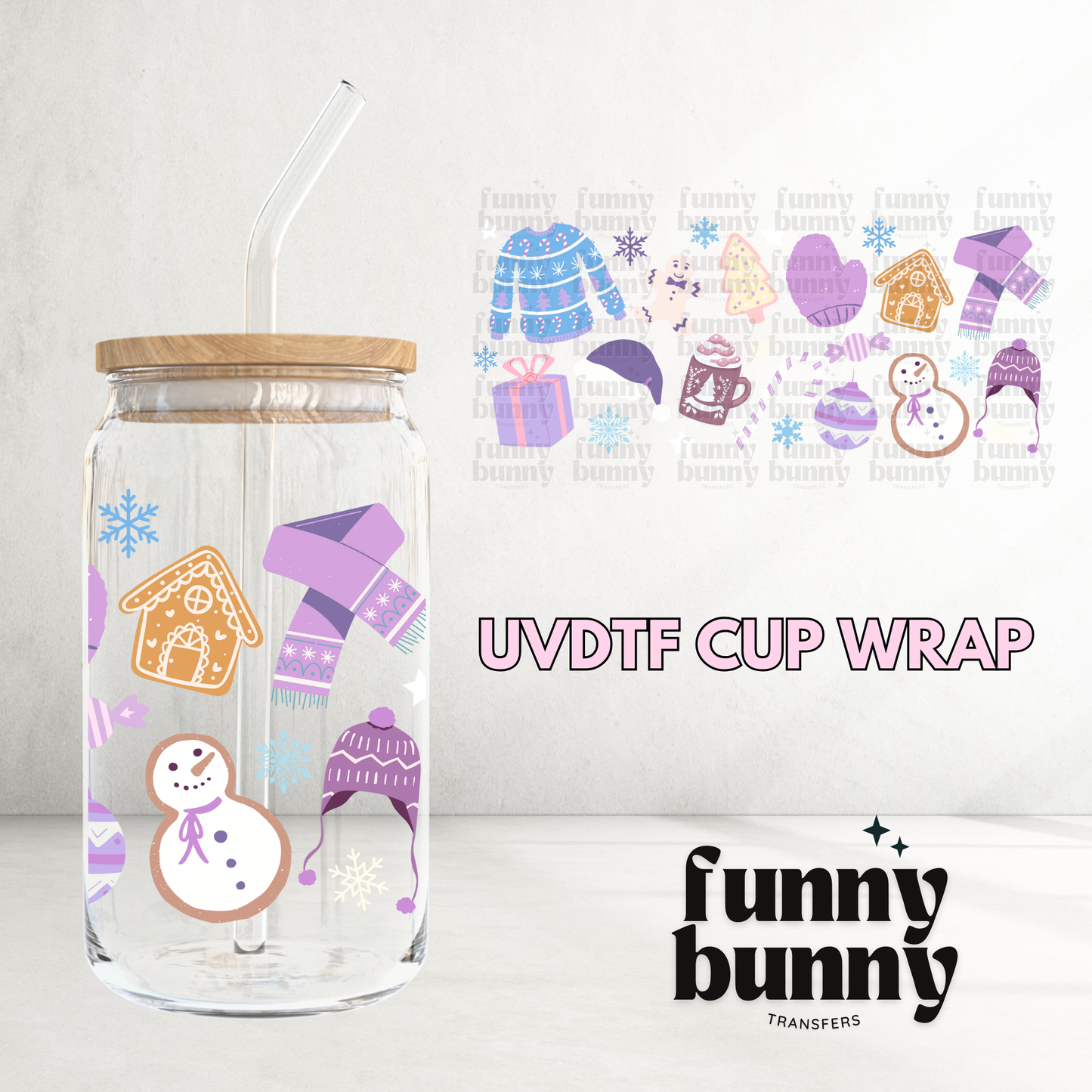 Cozy Weather Essentials - 16oz UVDTF Cup Wrap