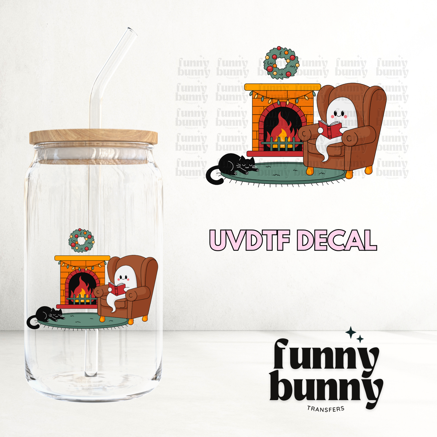 Cozy Xmas Boo - UVDTF Decal