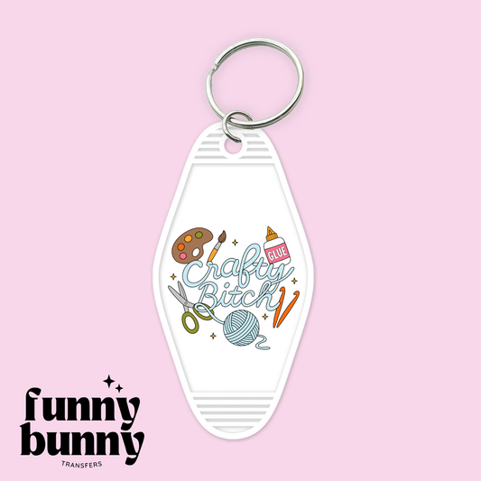 Crafty Bitch Babe - Motel Keychain