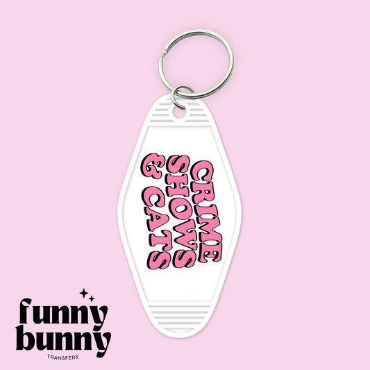 Crime Shows & Cats - Motel Keychain