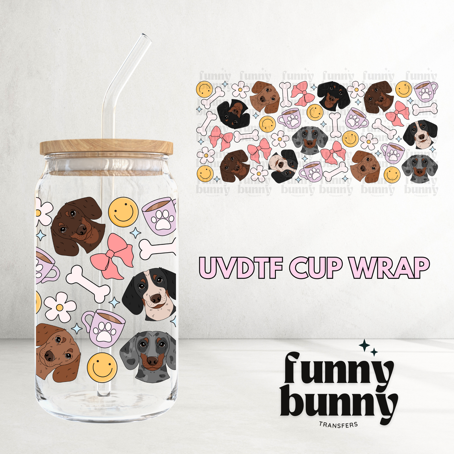 Dachshund Dog - 16oz UVDTF Cup Wrap