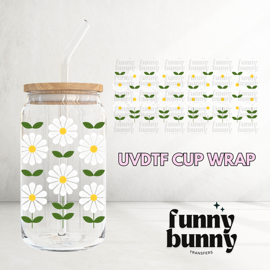 Daisies Wildflowers - 16oz UVDTF Cup Wrap