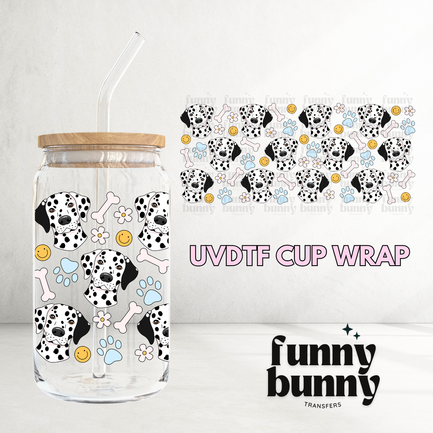 Dalmatian - 16oz UVDTF Cup Wrap