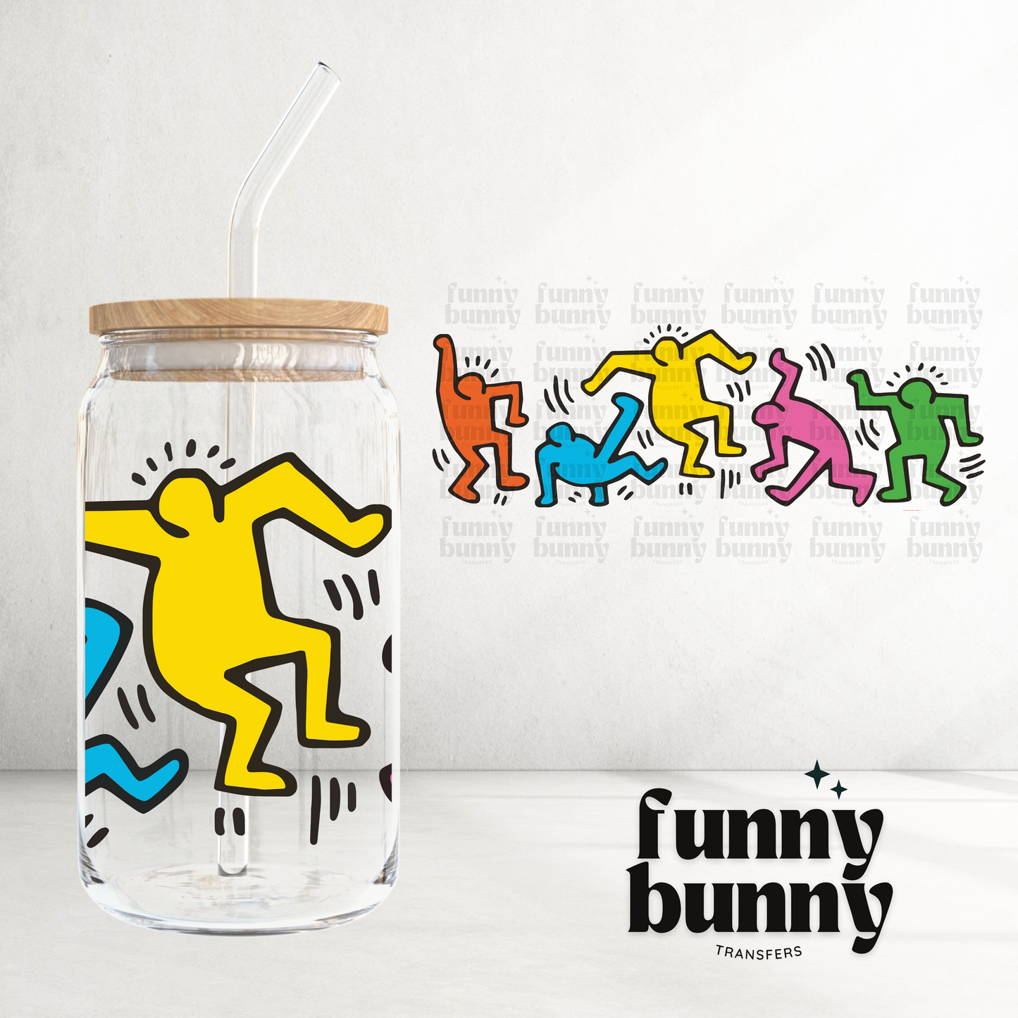 Dancing Figures -  16oz UVDTF Cup Wrap