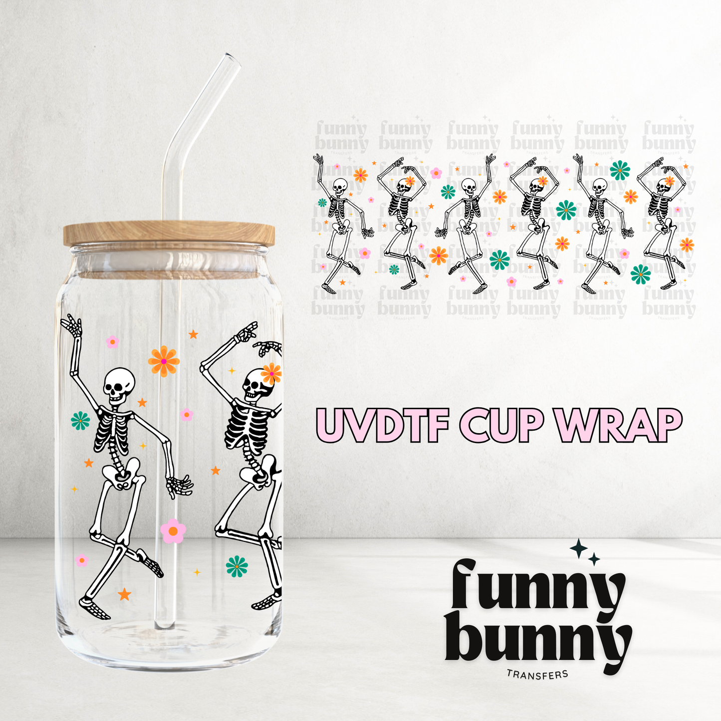 Dancing Skeletons - 16oz UVDTF Cup Wrap