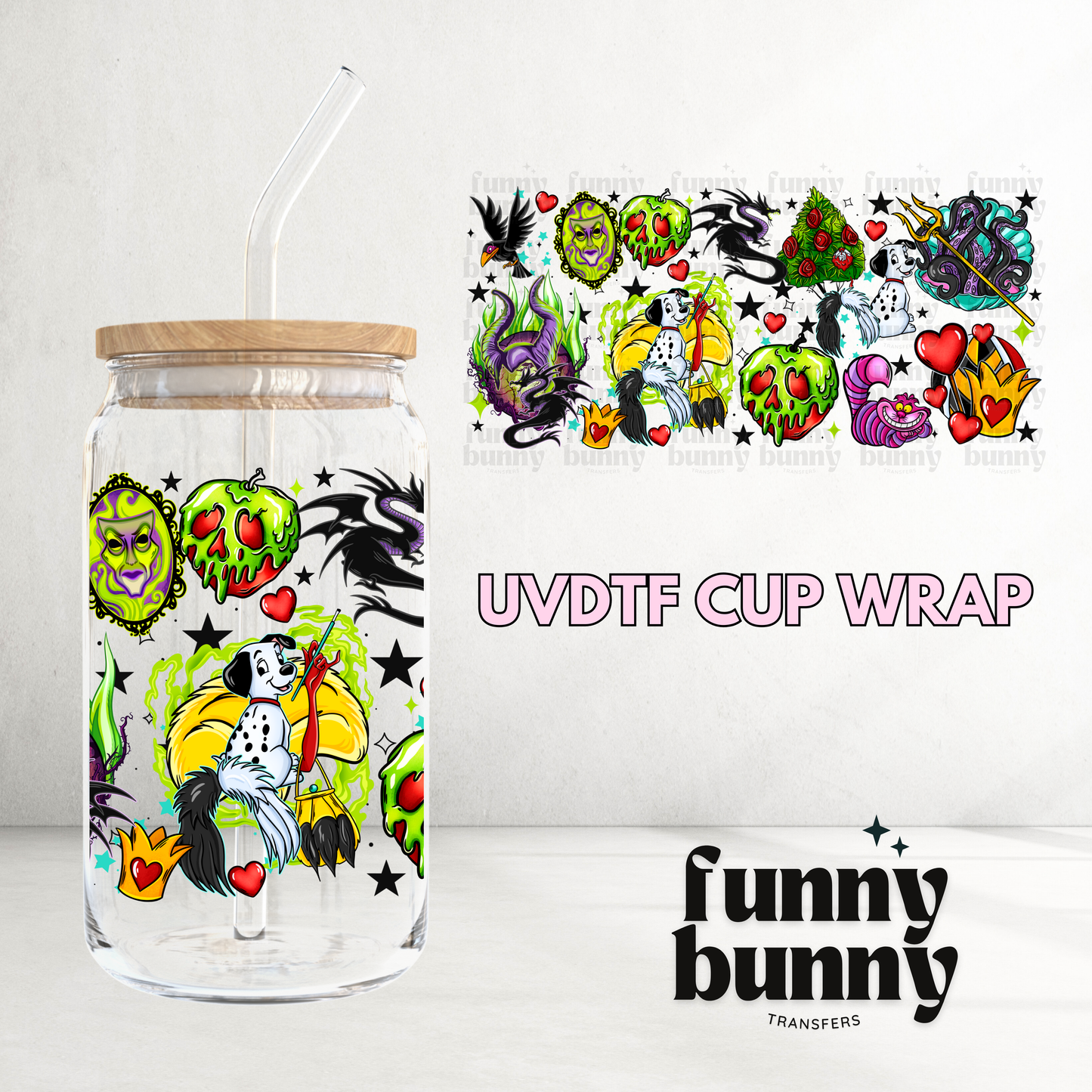 Dark Villains - 16oz UVDTF Cup Wrap