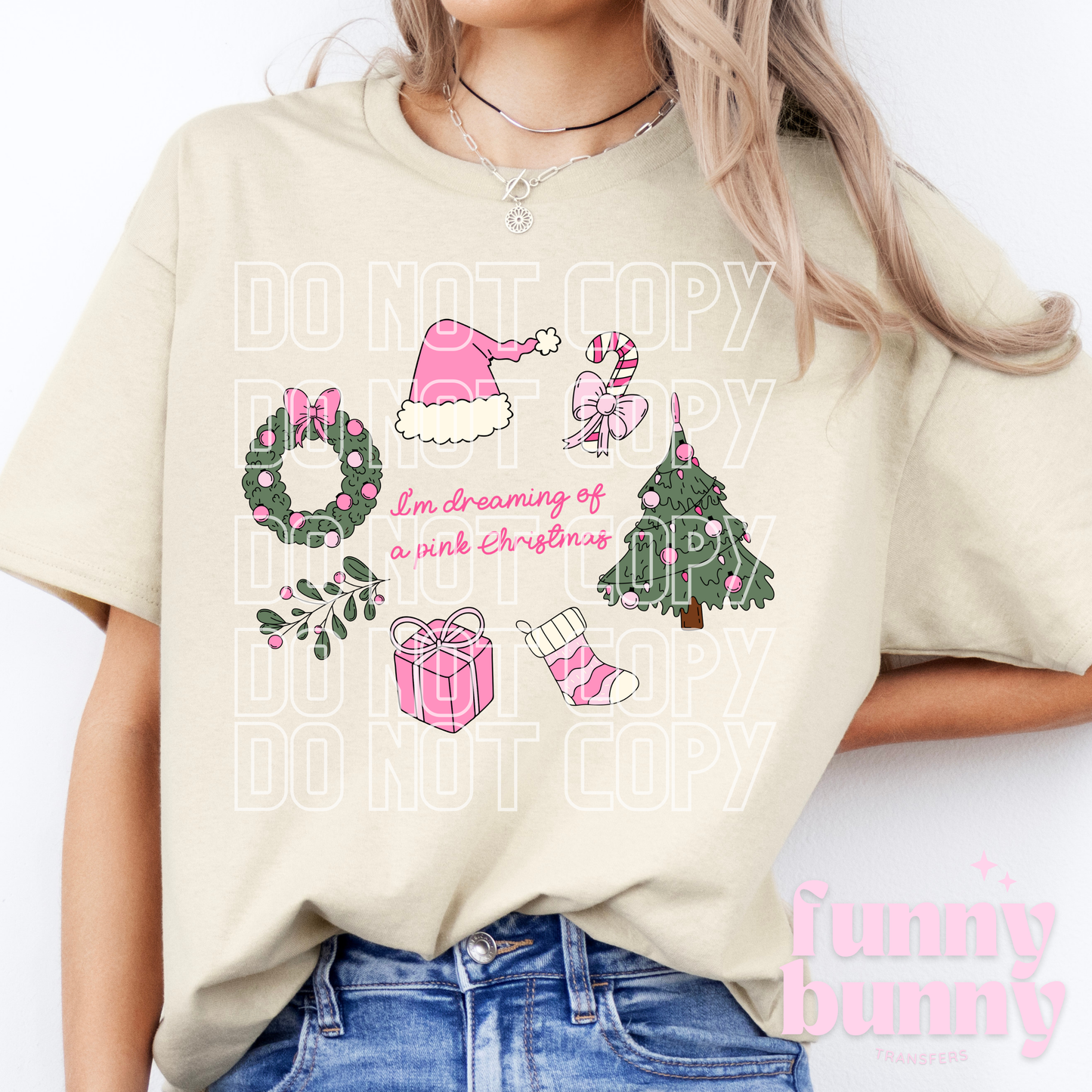 Dreamy Pink Xmas - DTF Transfer