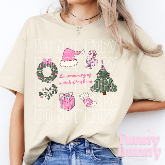 Dreamy Pink Xmas - DTF Transfer