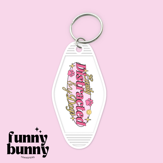 Easily Distracted By Dogs - Motel Keychain