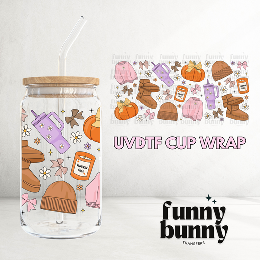 Fall Bookish Vibes - 16oz UVDTF Cup Wrap