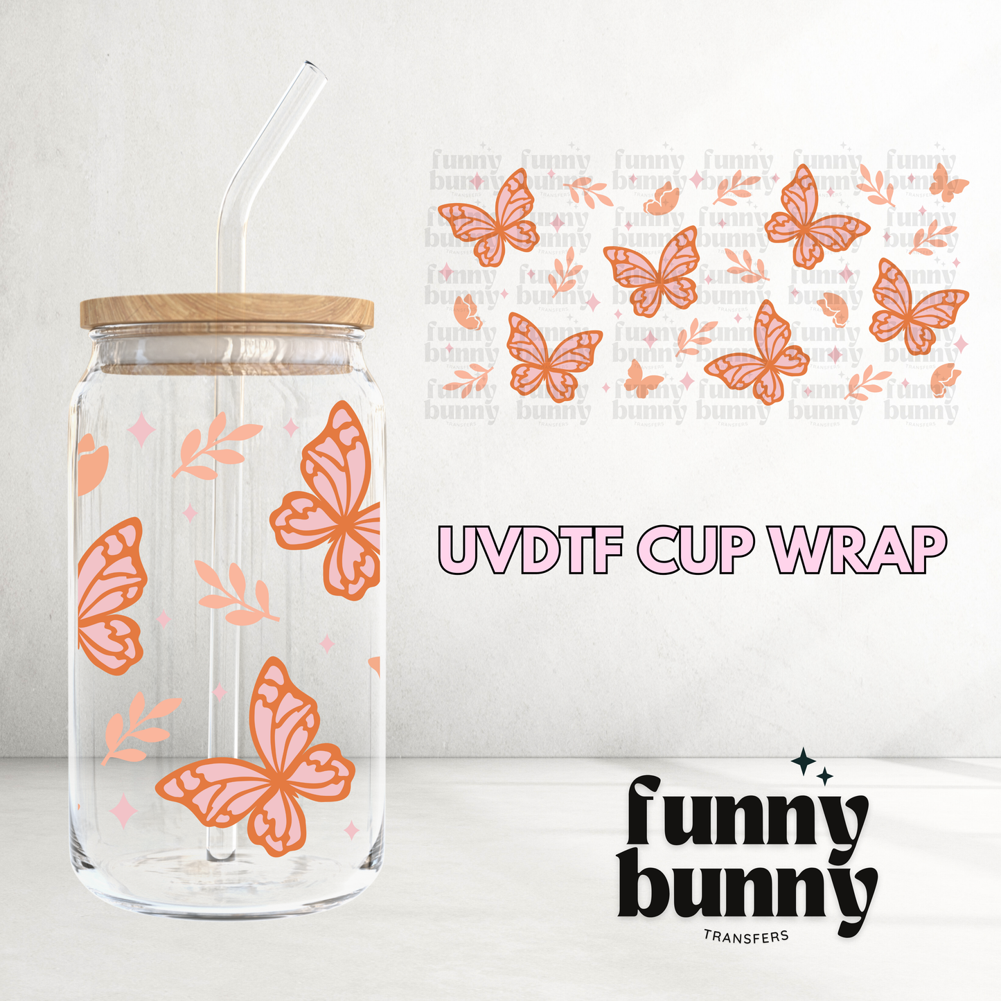 Fall Butterflies - 16oz UVDTF Cup Wrap