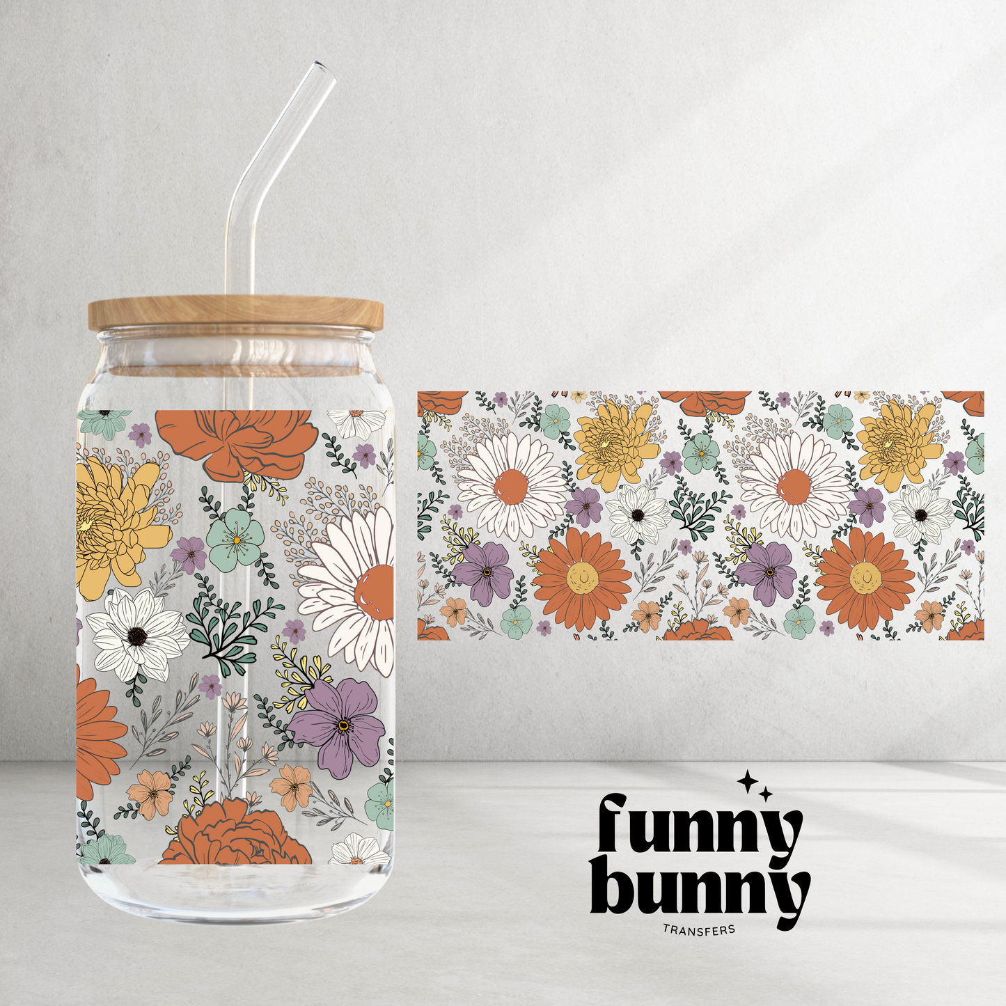 Fall Floral - 16oz UVDTF Cup Wrap