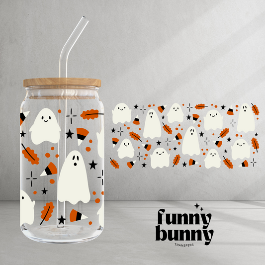 Candy Corn Ghosts - 16oz UVDTF Cup Wrap