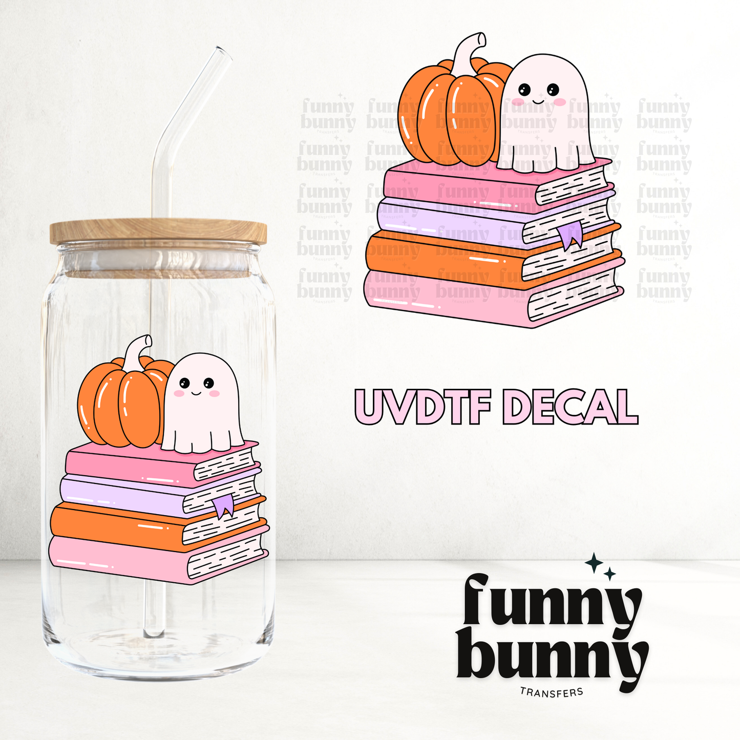 Fall Ghostie Bookish - UVDTF Decal