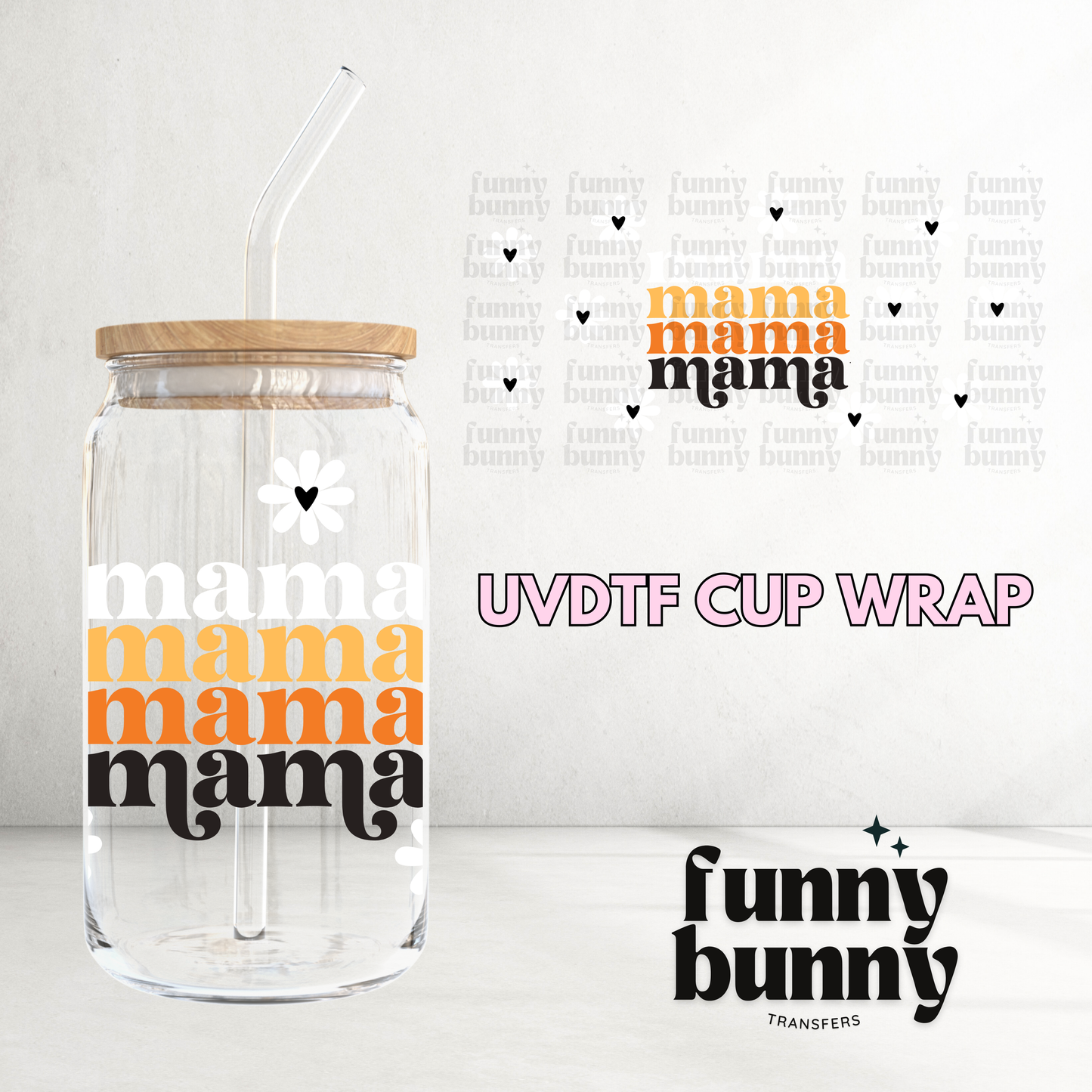 Fall Mama Floral - 16oz UVDTF Cup Wrap