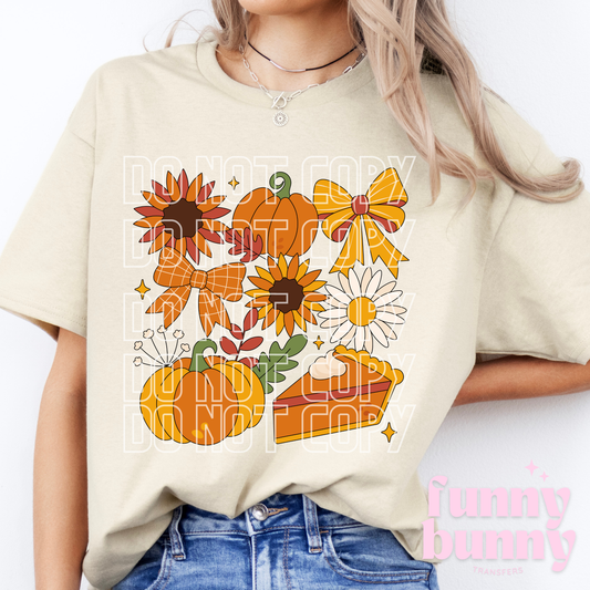 Fall Pumpkin Bows - DTF Transfer