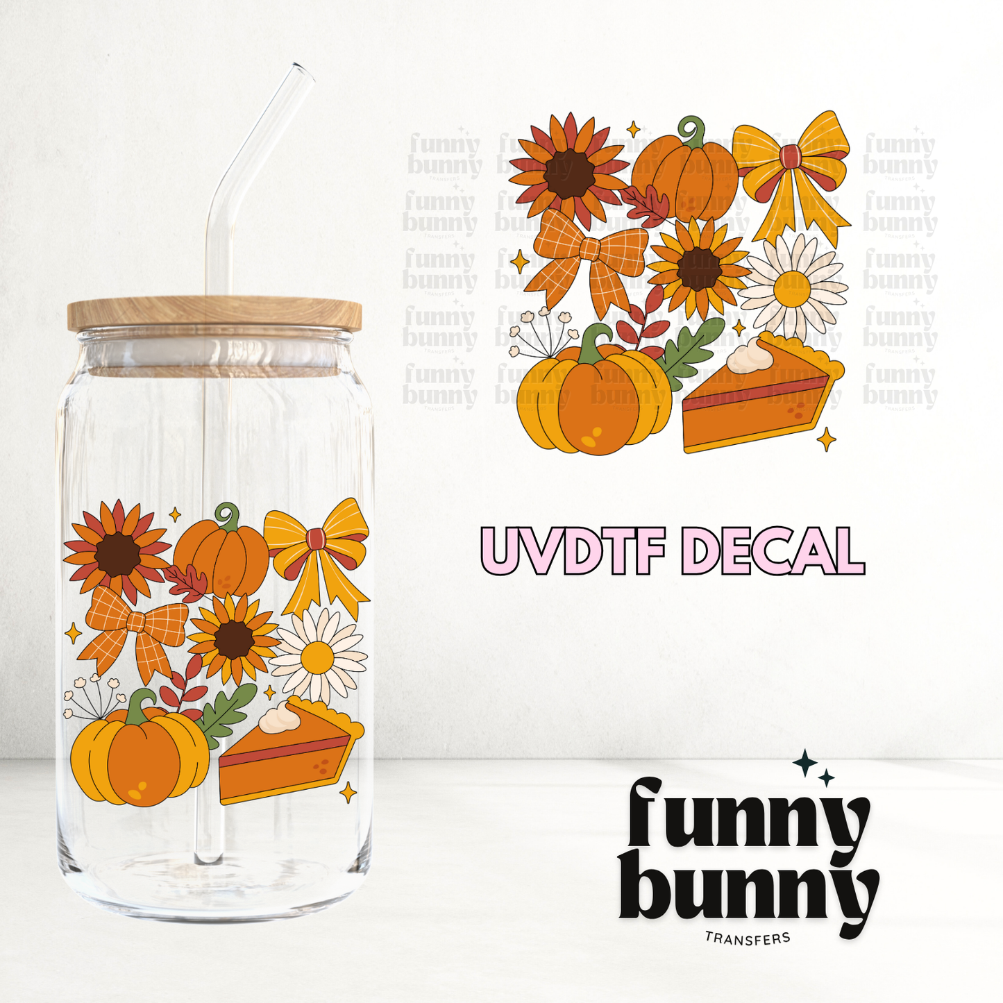 Fall Pumpkin Bows - UVDTF Decal