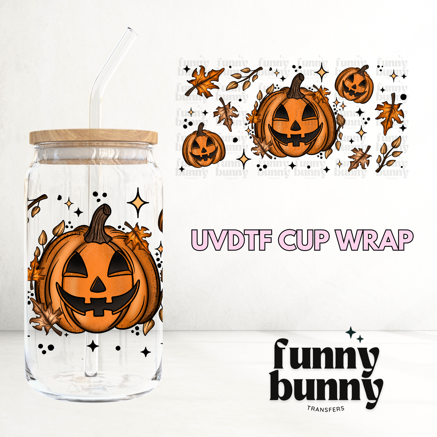 Fall Pumpkin Vibes - 16oz UVDTF Cup Wrap