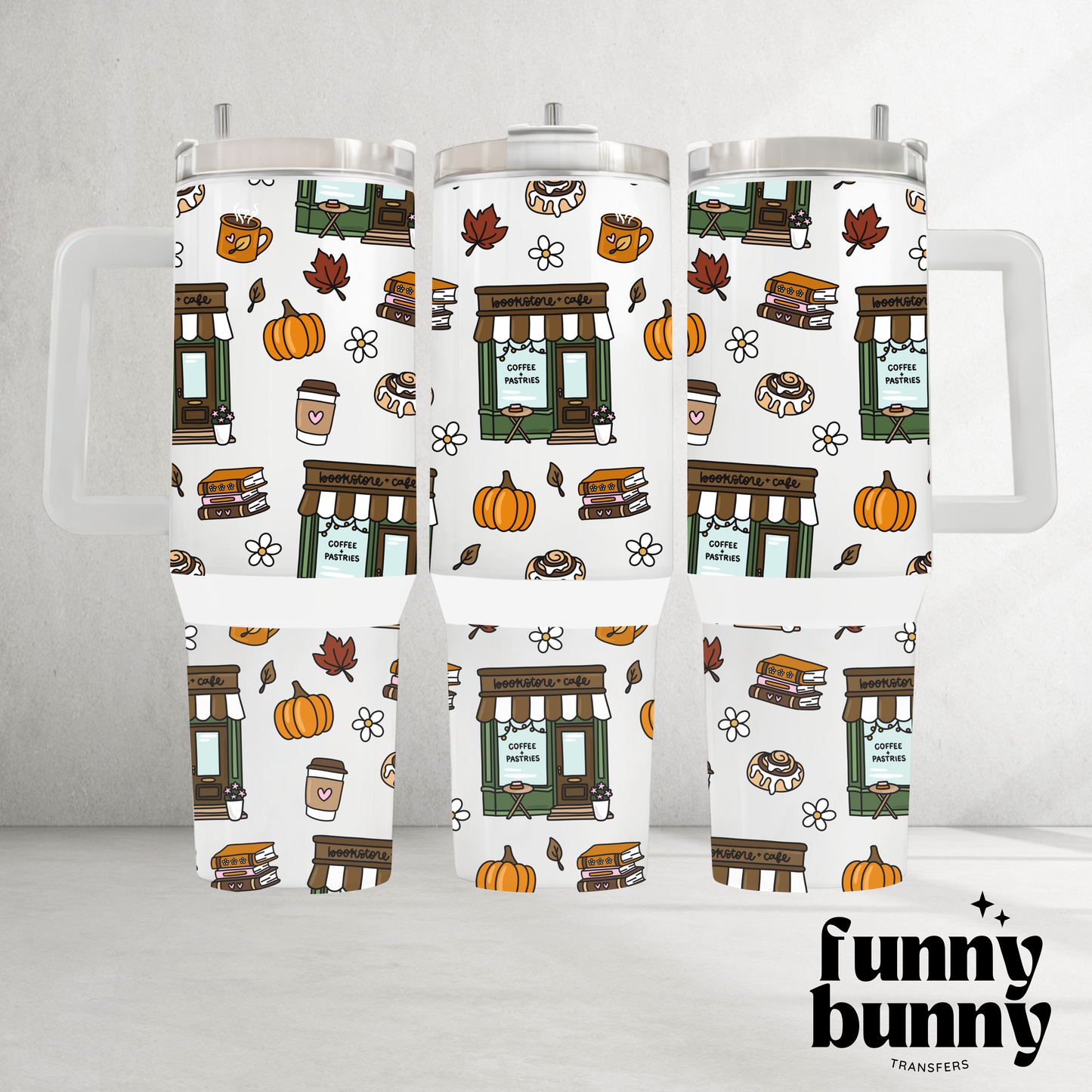 Fall Romance Bookstore - 40oz UVDTF Tumbler Wrap