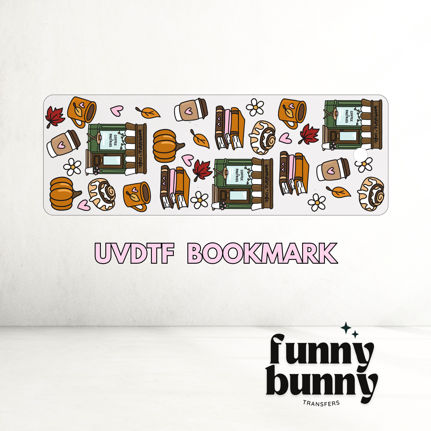 Fall Romance Bookstore - UVDTF Bookmark Decal