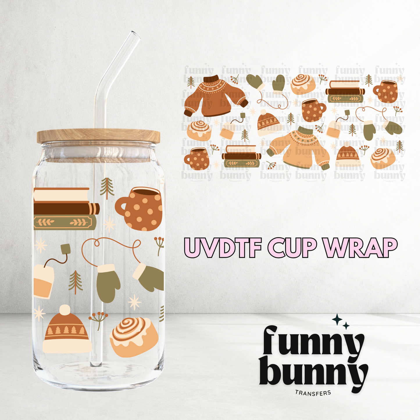 Fall Winter Essentials - 16oz UVDTF Cup Wrap