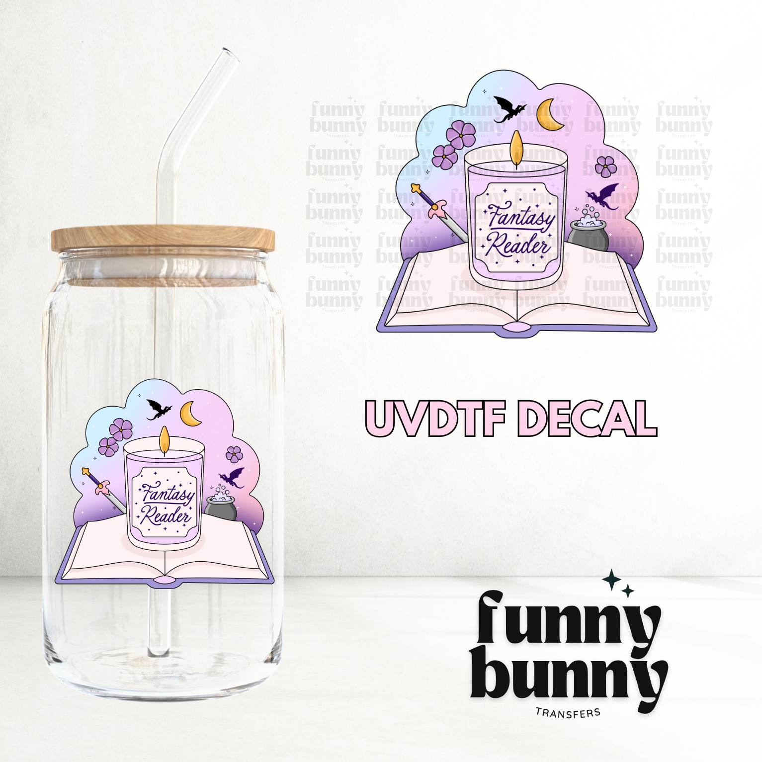 Fantasy Reader - UVDTF Decal – Funny Bunny Transfers