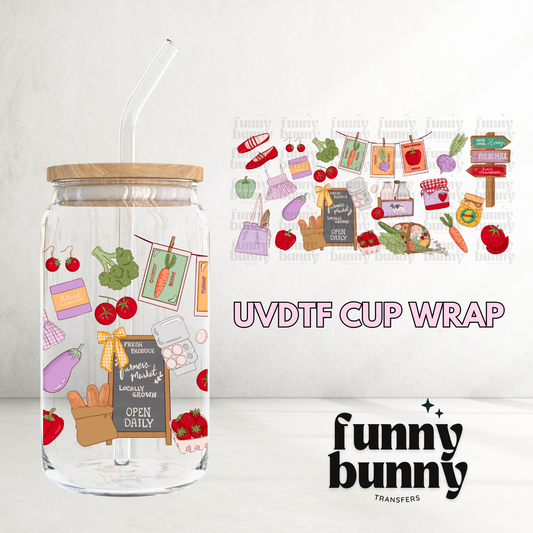 Farmers Market Girly - 16oz UVDTF Cup Wrap