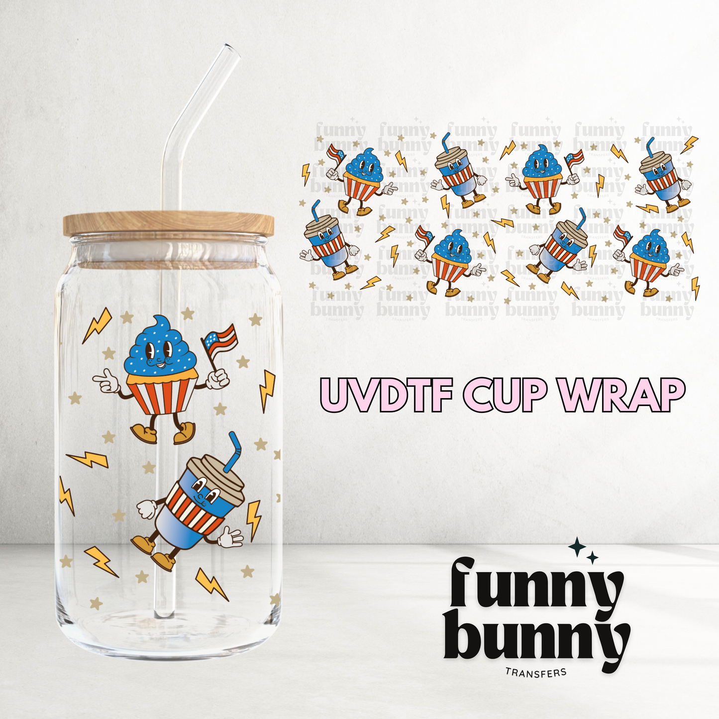 Feelin' Free In The USA -  16oz UVDTF Cup Wrap