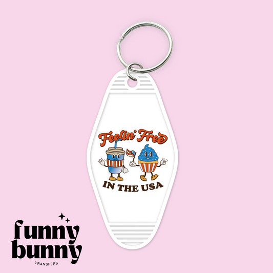 Feelin' Free In The USA - Motel Keychain