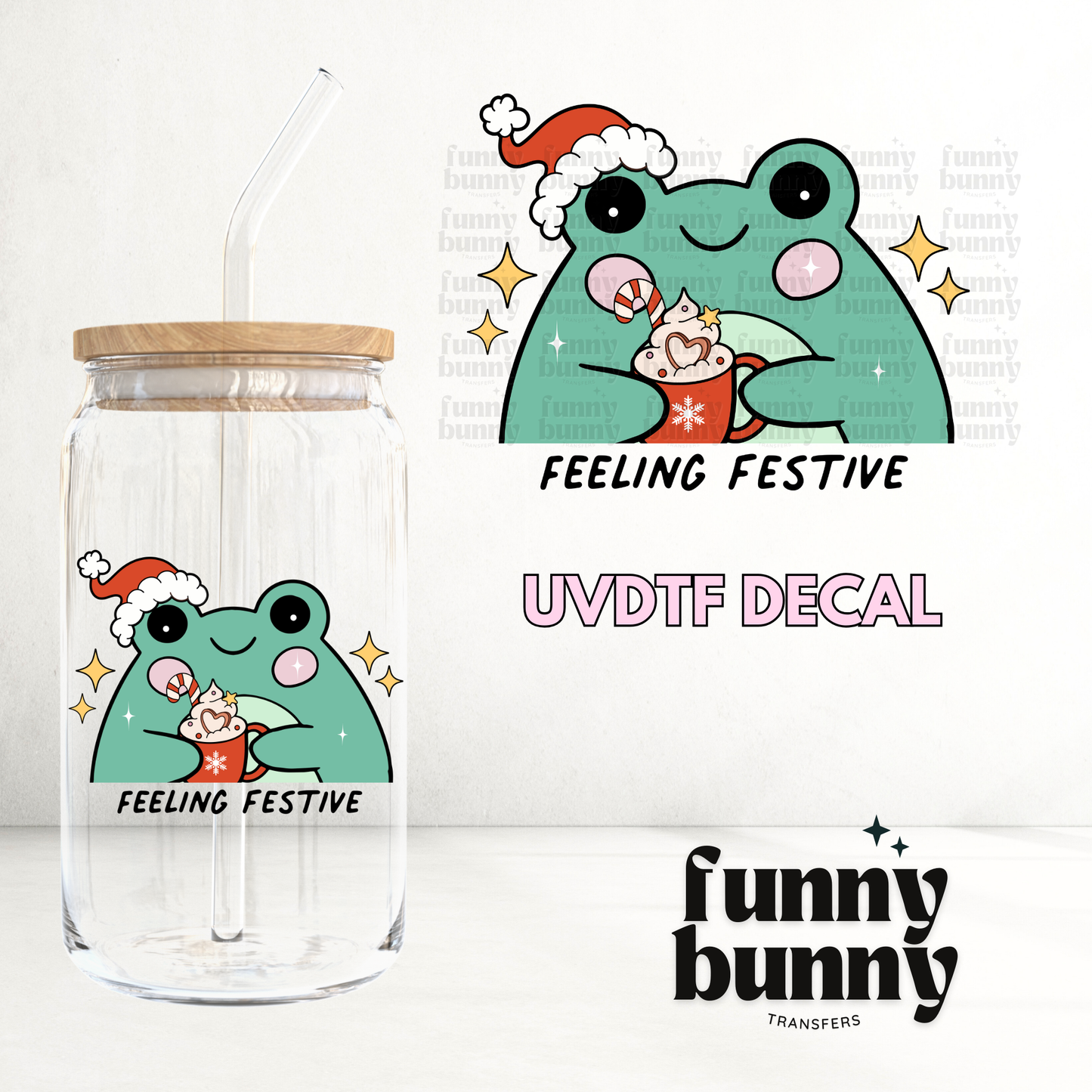 Feeling Froggy Festive - UVDTF Decal