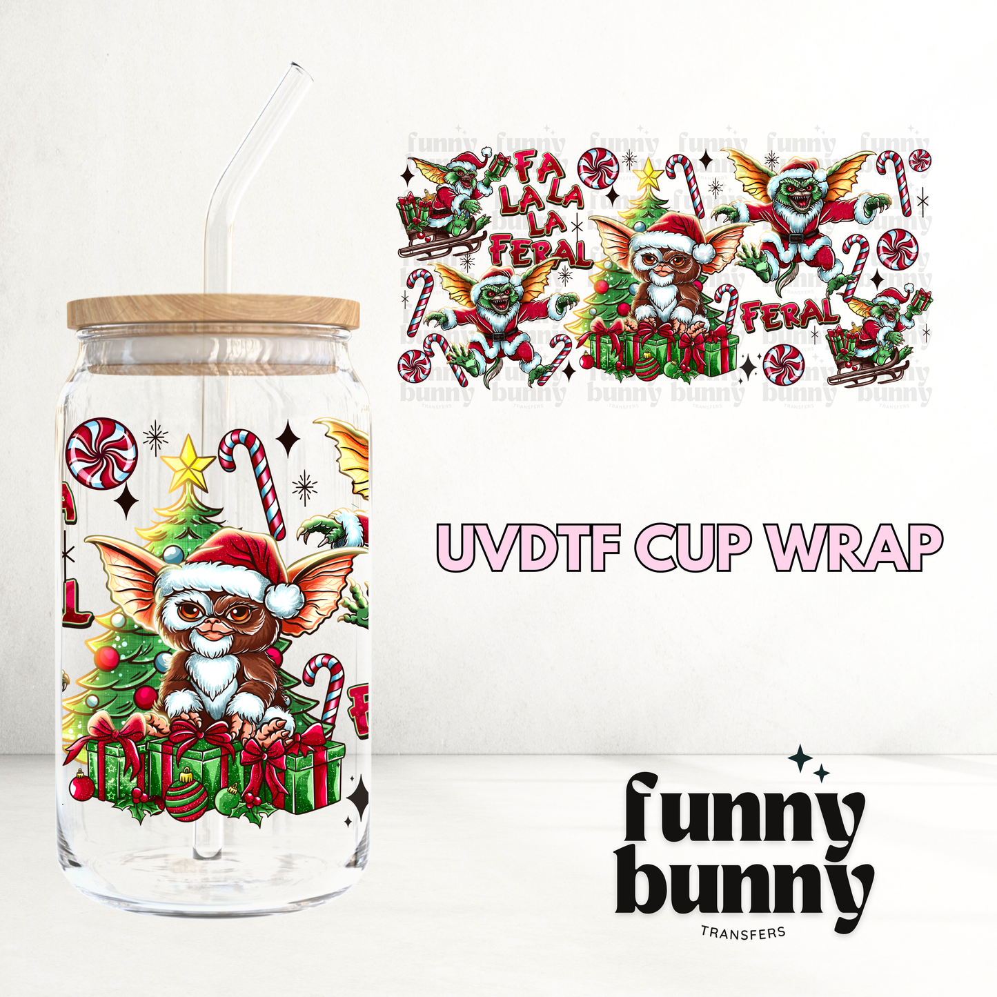 Feral Christmas - 16oz UVDTF Cup Wrap