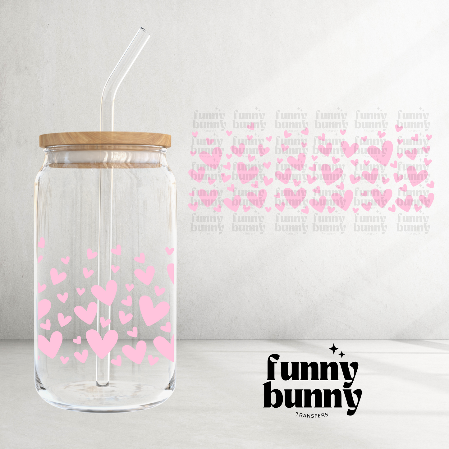 Floating Hearts - 16oz UVDTF Cup Wrap