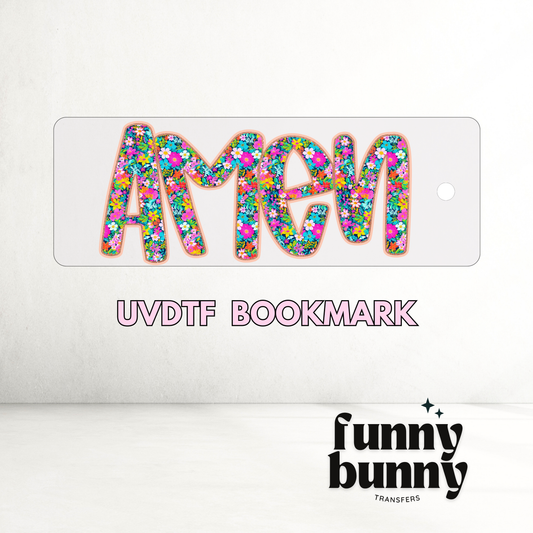 Floral Amen - UVDTF Bookmark Decal