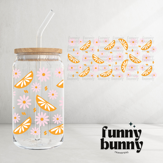 Citrus Lavender Flowers - 16oz UVDTF Cup Wrap