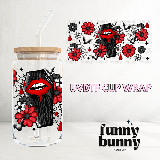 Floral Coffin - 16oz UVDTF Cup Wrap