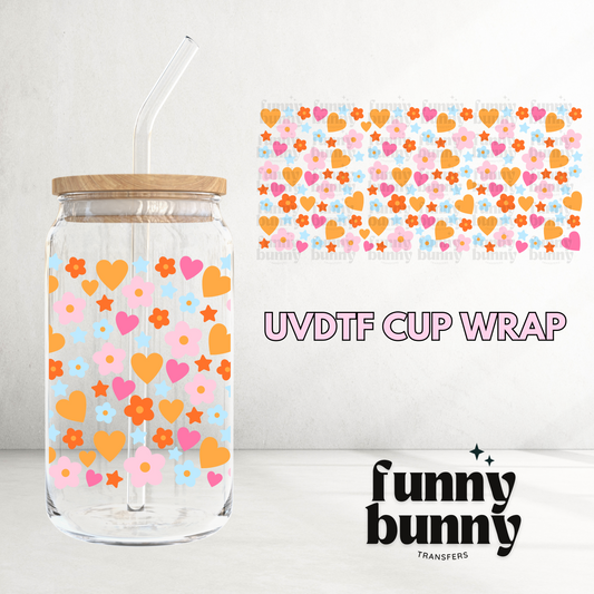 Floral Confetti -  16oz UVDTF Cup Wrap