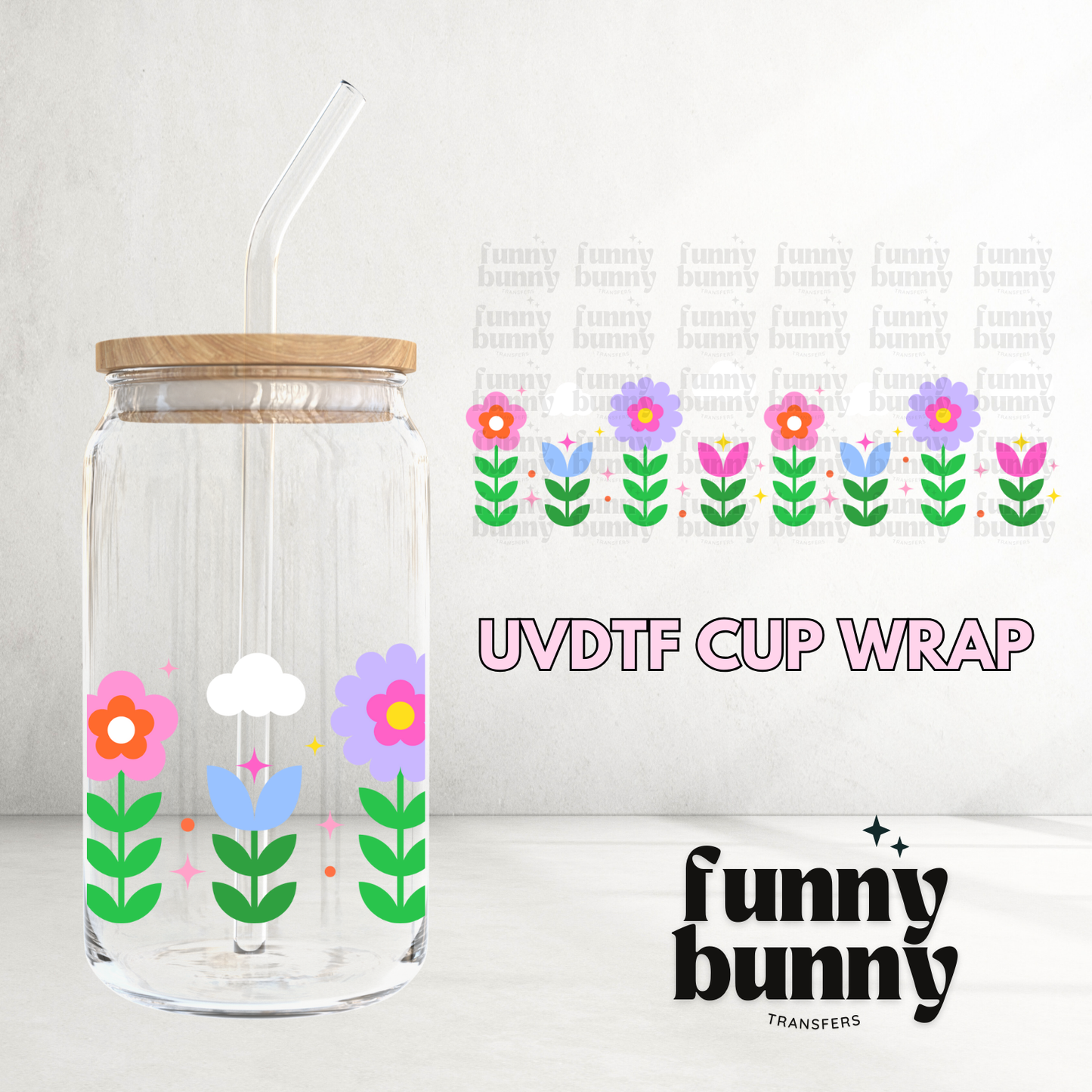 Floral Cuties - 16oz UVDTF Cup Wrap