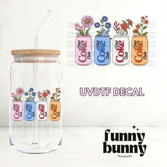 Floral Diet Coke - UVDTF Decal